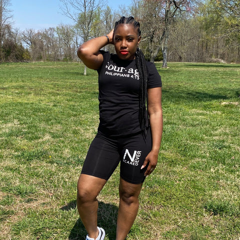 COTTON ROUND BIKER SHORTS SET